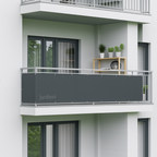 Brise-vue de balcon en polyester enduit, quatre dimensions, gris foncé