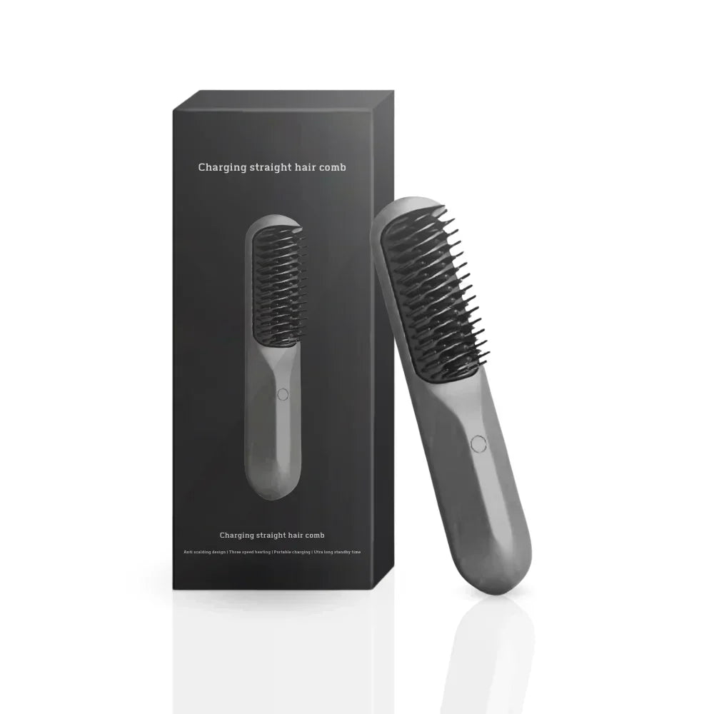 Brosse chauffante ionique sans fil, trois niveaux de chaleur, noir