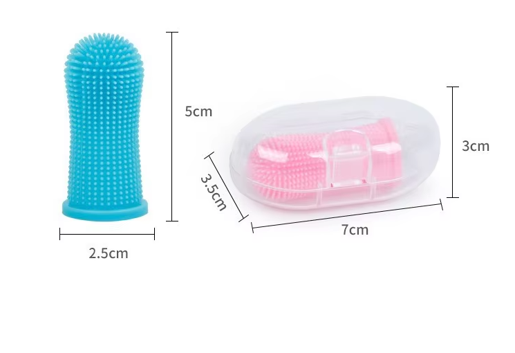Brosse à dents doigtier pour chien et chat, silicone, lot de 5