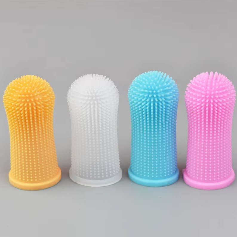 Brosse à dents doigtier pour chien et chat, silicone, lot de 5