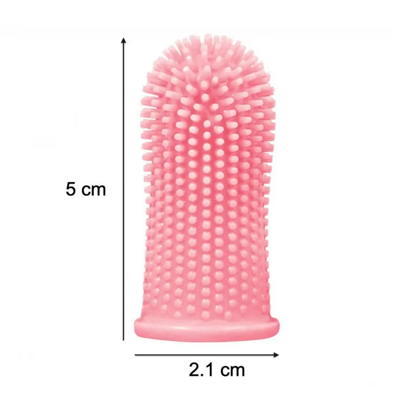 Brosse à dents doigtier pour chien et chat, silicone, lot de 5