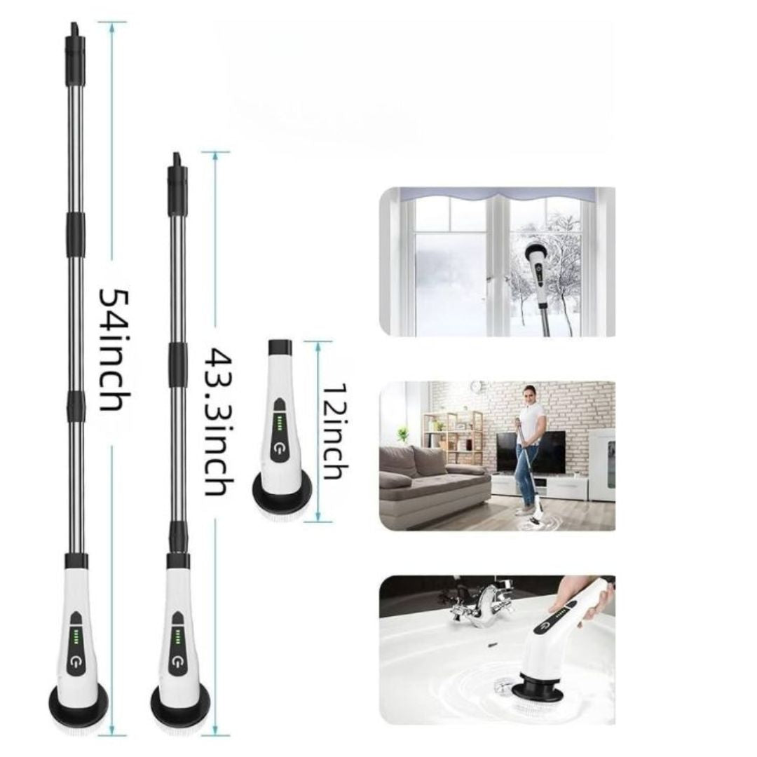 Brosse de nettoyage électrique sans fil, 9 embouts interchangeables