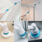 Brosse de ménage électrique rechargeable, avec trois têtes