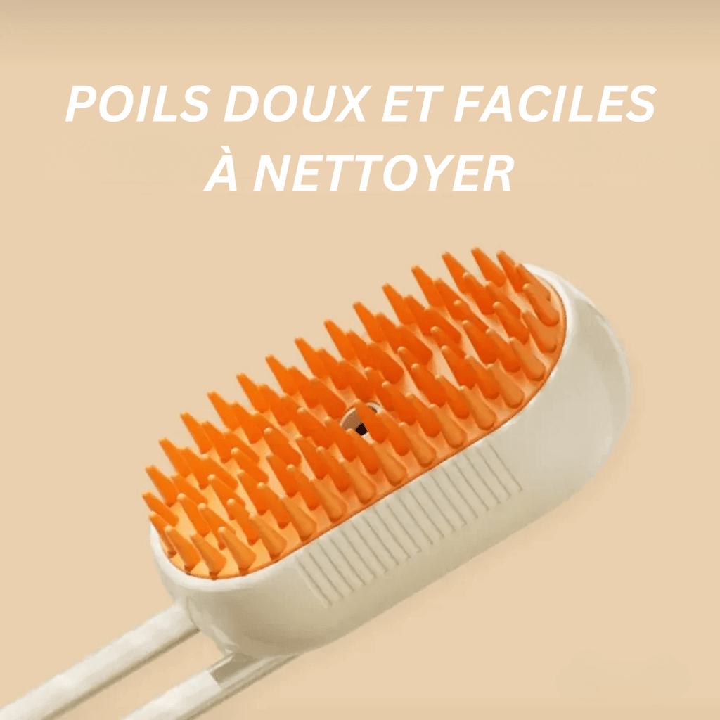 Brosse à poils souples pour chien et chat, blanc ou kaki