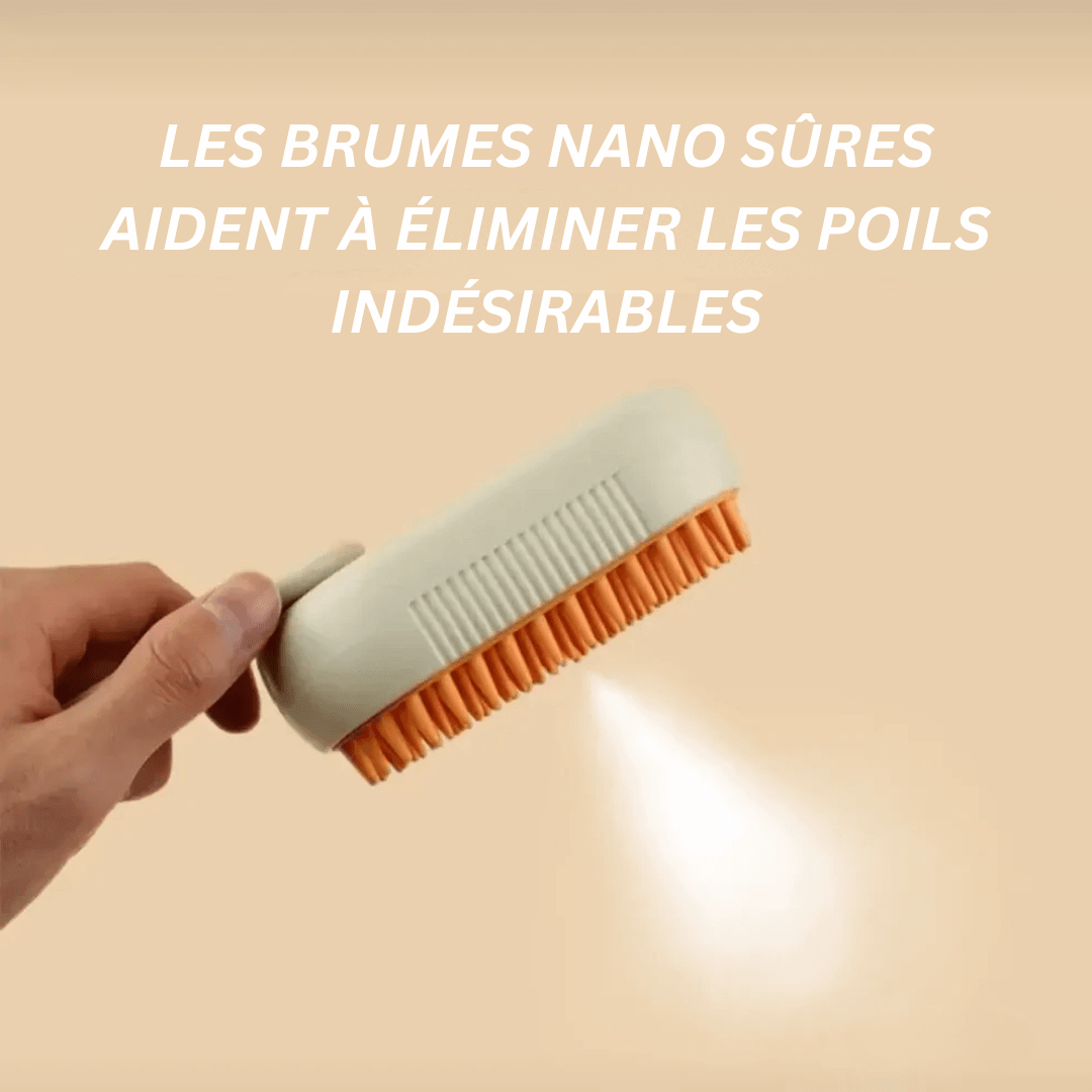 Brosse à poils souples pour chien et chat, blanc ou kaki