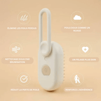 Brosse à poils souples pour chien et chat, blanc ou kaki
