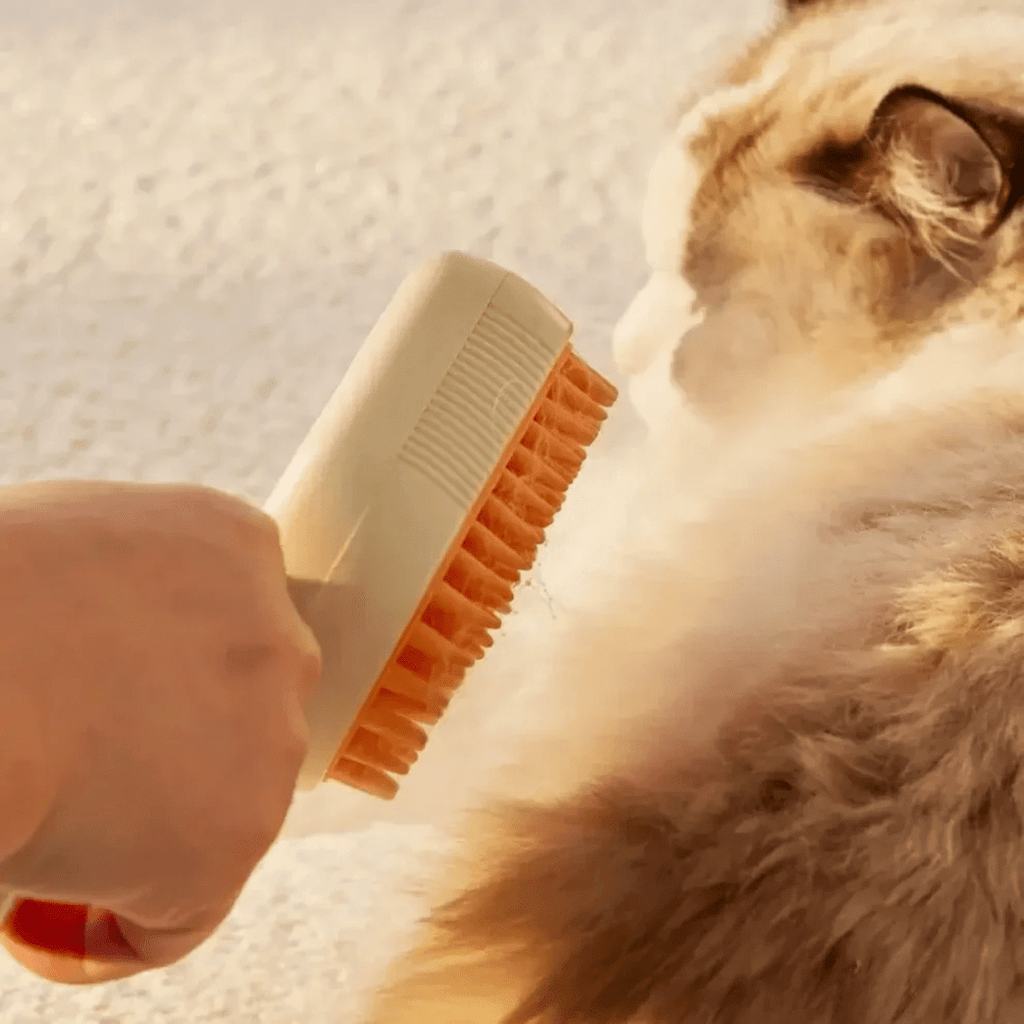 Brosse à poils souples pour chien et chat, blanc ou kaki