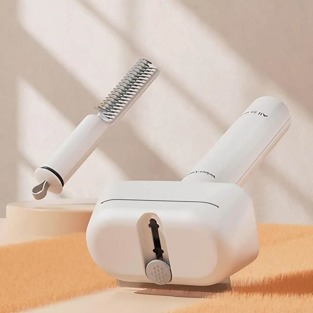 Brosse et tondeuse 2 en 1 pour le toilettage du chien et du chat, blanc