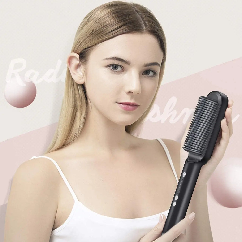 Brosse lissante chauffante à température réglable, trois coloris