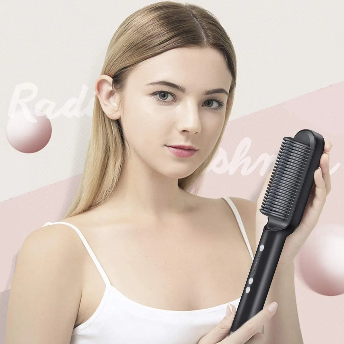 Brosse lissante chauffante à température réglable, trois coloris