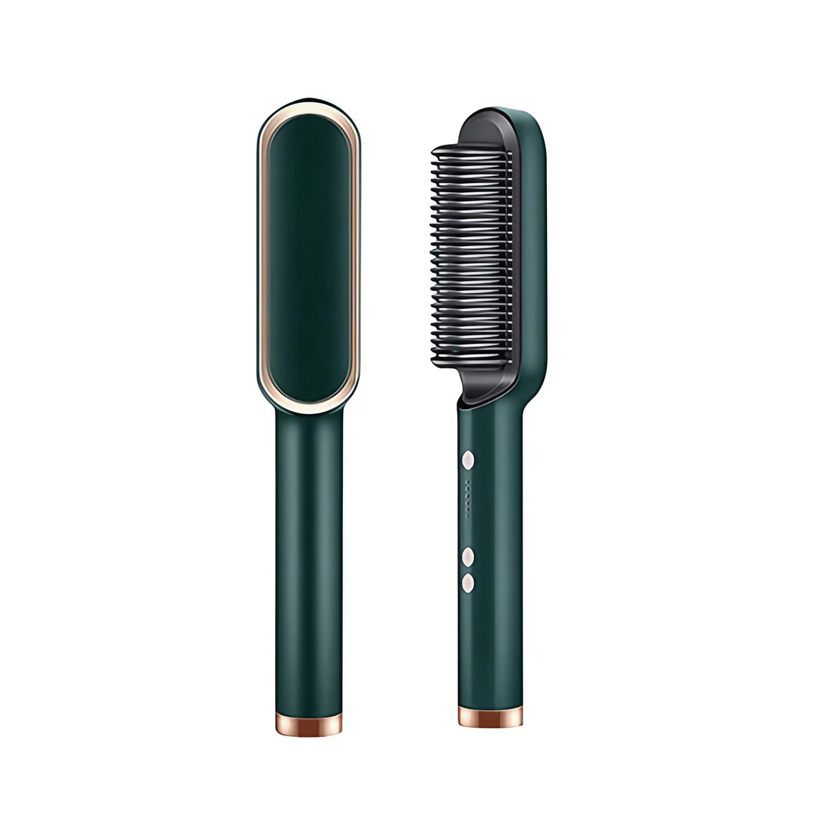 Brosse lissante chauffante à température réglable, trois coloris, vert