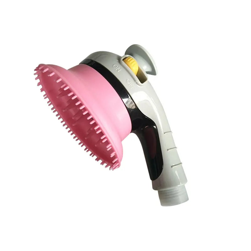 Brosse shampoing massante à picots en silicone, quatre coloris, rose