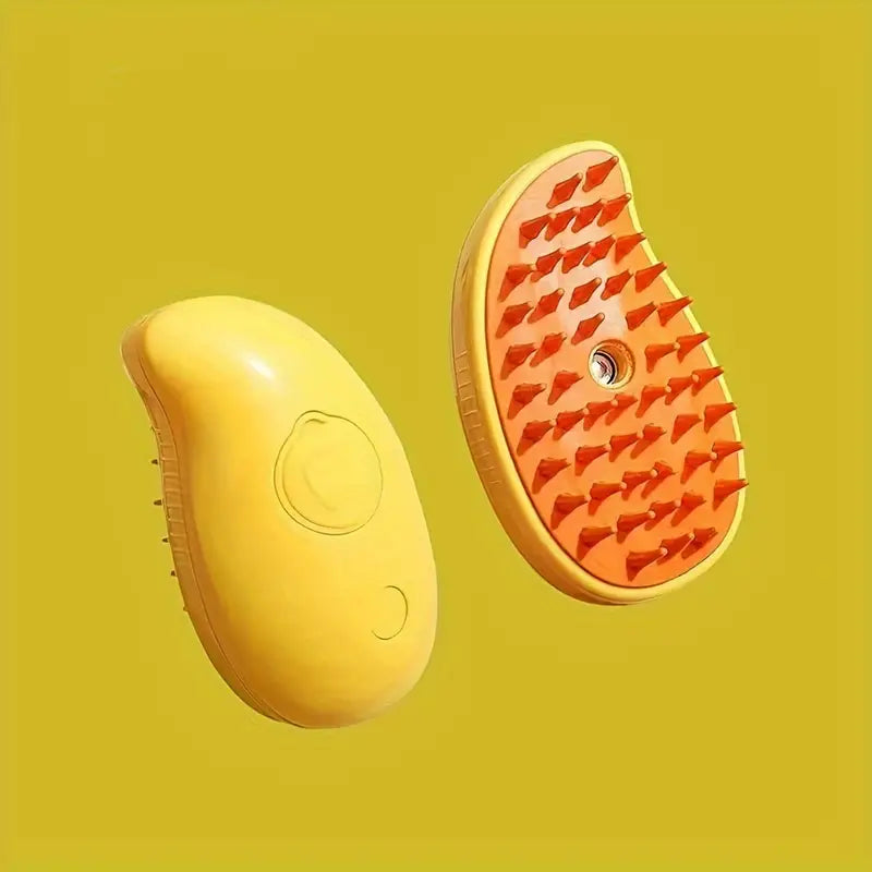 Brosse à vapeur pour chien à picots en silicone, jaune ou verte, jaune