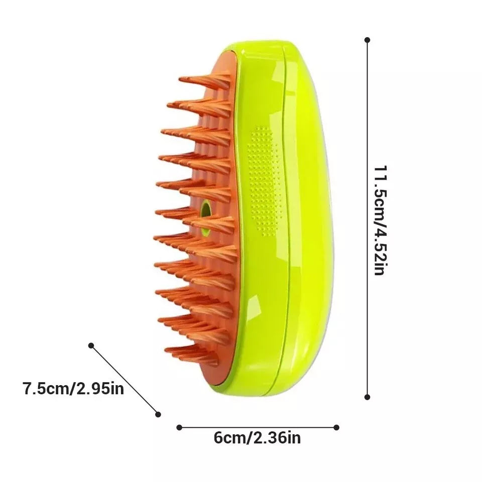 Brosse à vapeur pour chien à picots en silicone, jaune ou verte
