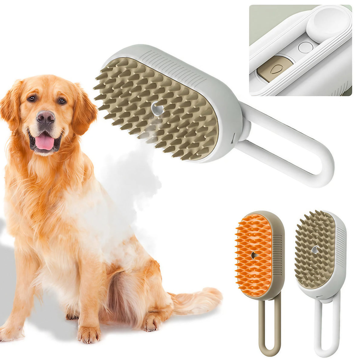 Brosse à vapeur pour chien, sans fil et rechargeable