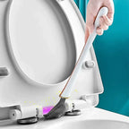 Brosse WC en silicone à tête plate, support adhésif mural