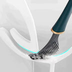 Brosse WC en silicone à tête plate, support adhésif mural