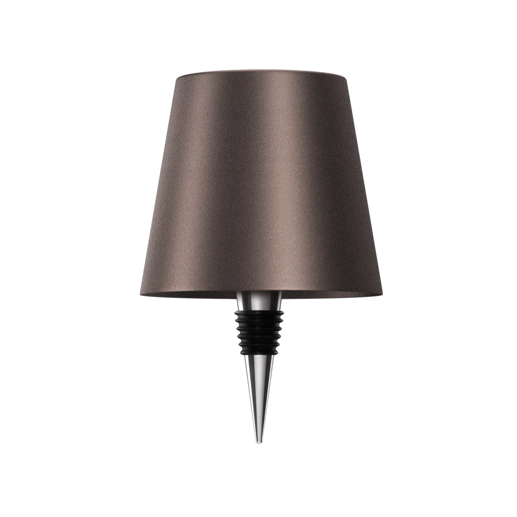 Lampe sans fil à poser sur une bouteille, rechargeable USB-C, marron