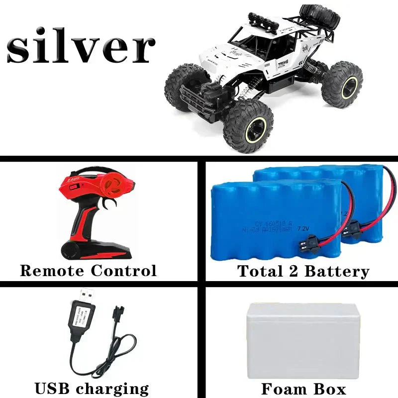 Buggy télécommandé enfant tout-terrain 4x4, lumières LED