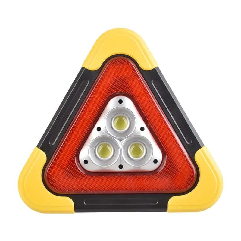 Lampe d'urgence solaire LED avec triangle rouge et sortie USB