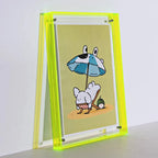 Cadre photo en acrylique coloré, à poser ou à accrocher, jaune fluo