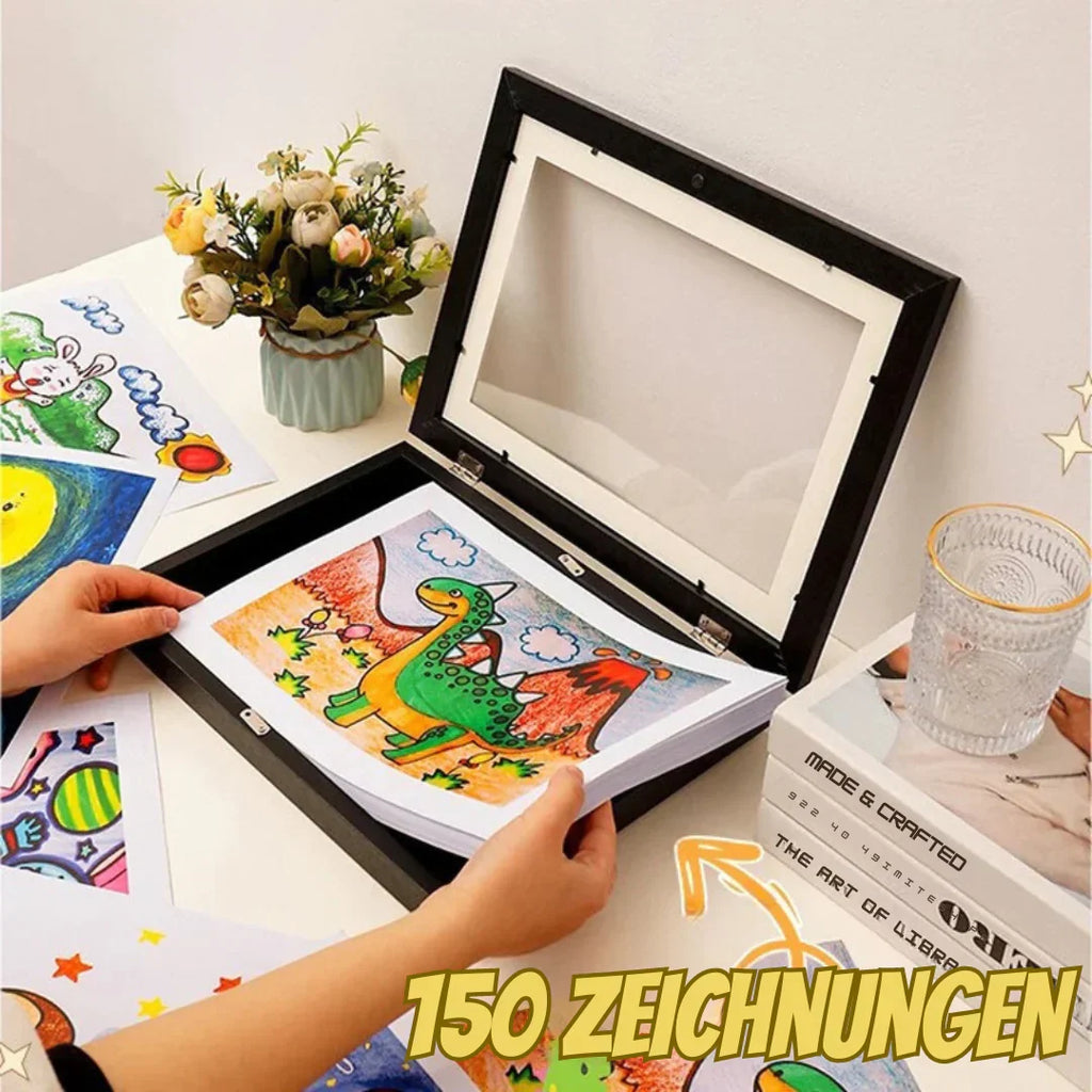 Cadre pour dessins d'enfant, rangement jusqu'à 150 feuilles
