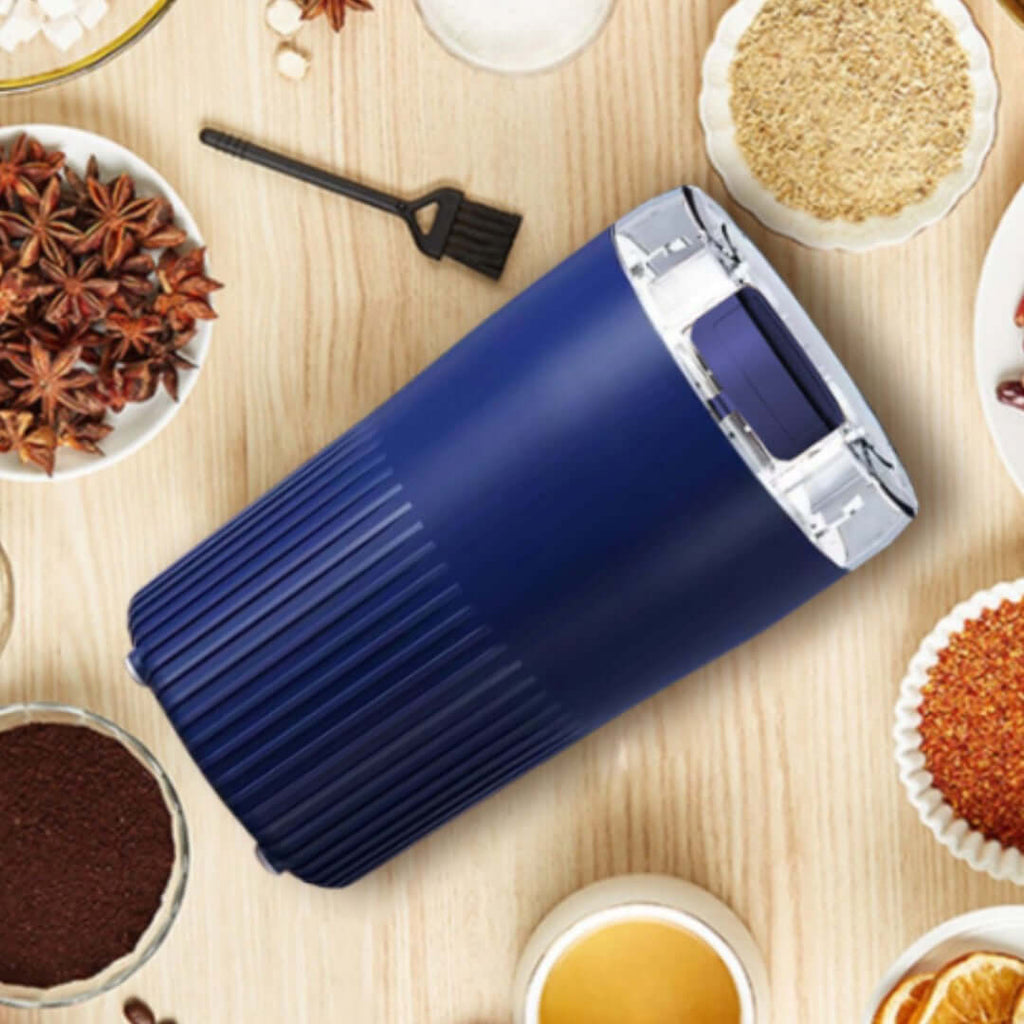 Moulin électrique compact pour café et épices, lames acier