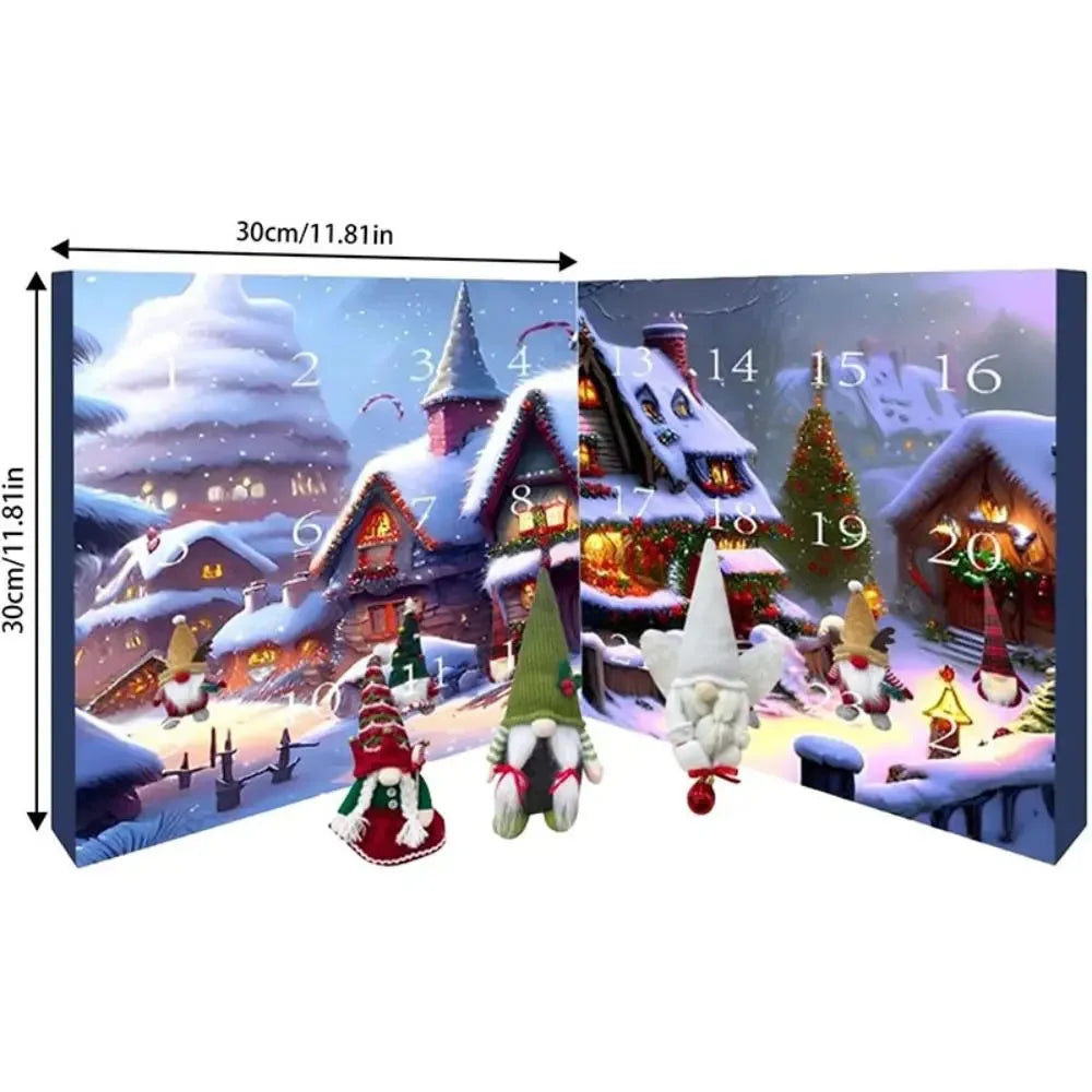 Calendrier de l'Avent en tissu à gnomes de Noël