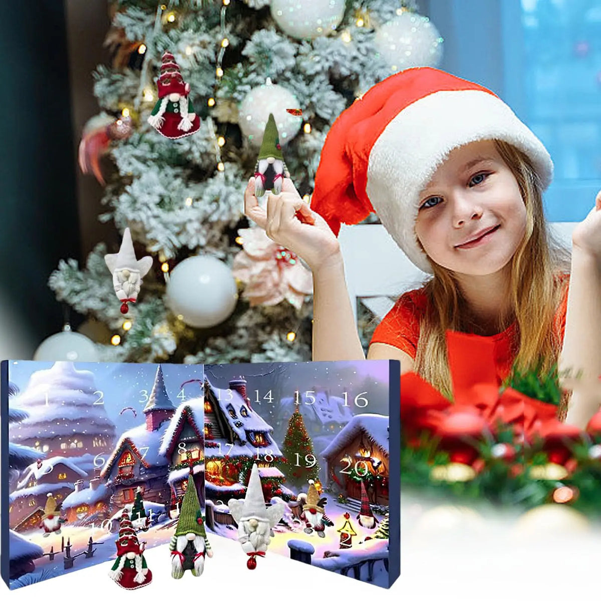 Calendrier de l'Avent de Noël, 24 gnomes à collectionner