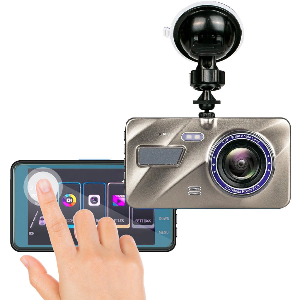 Dashcam avant et arrière 1080P, vision nocturne, écran 4 pouces