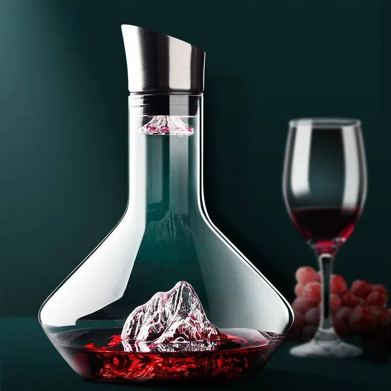 Carafe à décanter 1500 ml en cristal sans plomb, forme iceberg