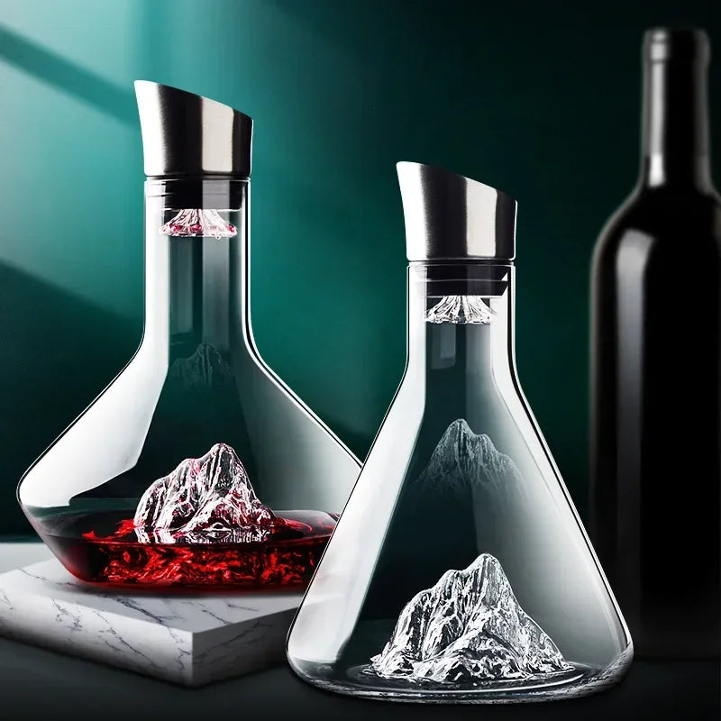 Carafe à décanter 1500 ml en cristal sans plomb, forme iceberg