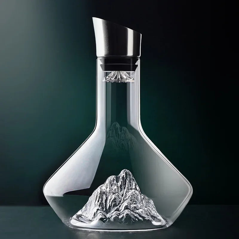 Carafe à décanter 1500 ml en cristal sans plomb, forme iceberg