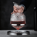 Carafe à décanter rotative en cristal, argent ou or
