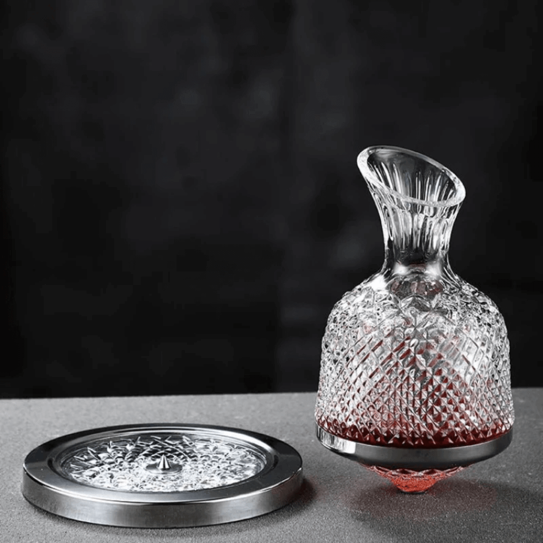 Carafe à décanter rotative en cristal, argent ou or