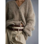 Cardigan femme col V ample et boutonné, du S au XL
