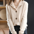 Cardigan femme doux, beige, kaki, orange ou noir, beige