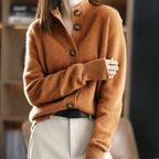 Cardigan femme doux, beige, kaki, orange ou noir