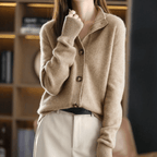 Cardigan femme doux, beige, kaki, orange ou noir