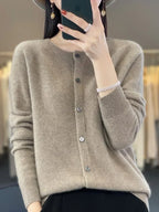 Cardigan femme toutes saisons, quinze coloris, du S au 2XL, camel