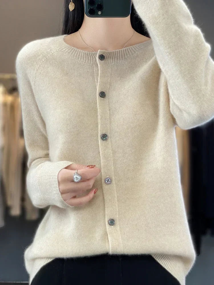 Cardigan femme toutes saisons, quinze coloris, du S au 2XL, beige