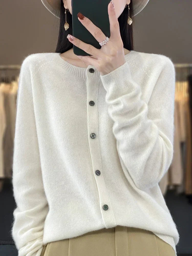 Cardigan femme toutes saisons, quinze coloris, du S au 2XL, blanc