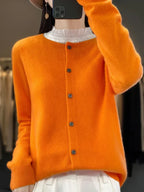 Cardigan femme toutes saisons, quinze coloris, du S au 2XL, orange