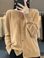 Cardigan femme toutes saisons, quinze coloris, du S au 2XL, camel clair