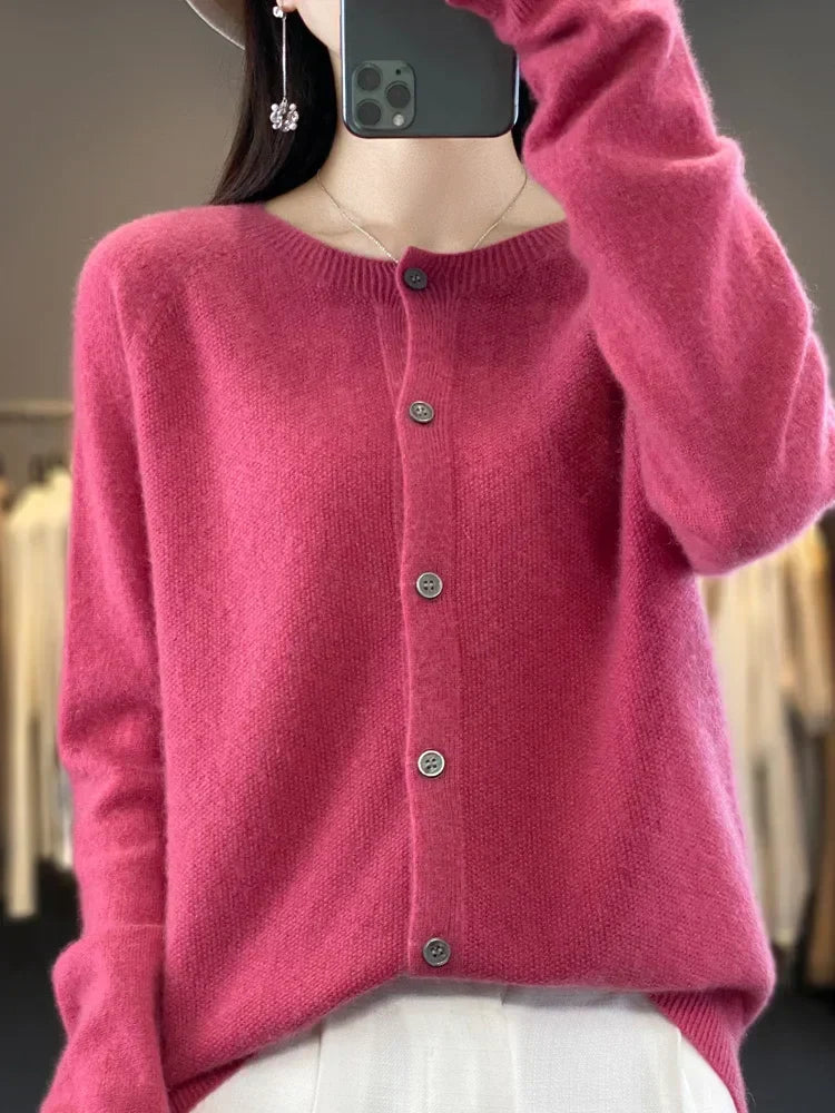 Cardigan femme toutes saisons, quinze coloris, du S au 2XL, rouge foncé