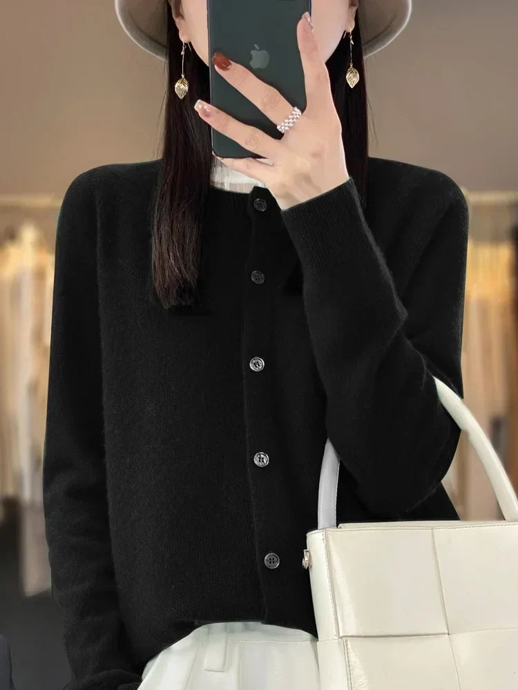 Cardigan femme toutes saisons, quinze coloris, du S au 2XL, noir