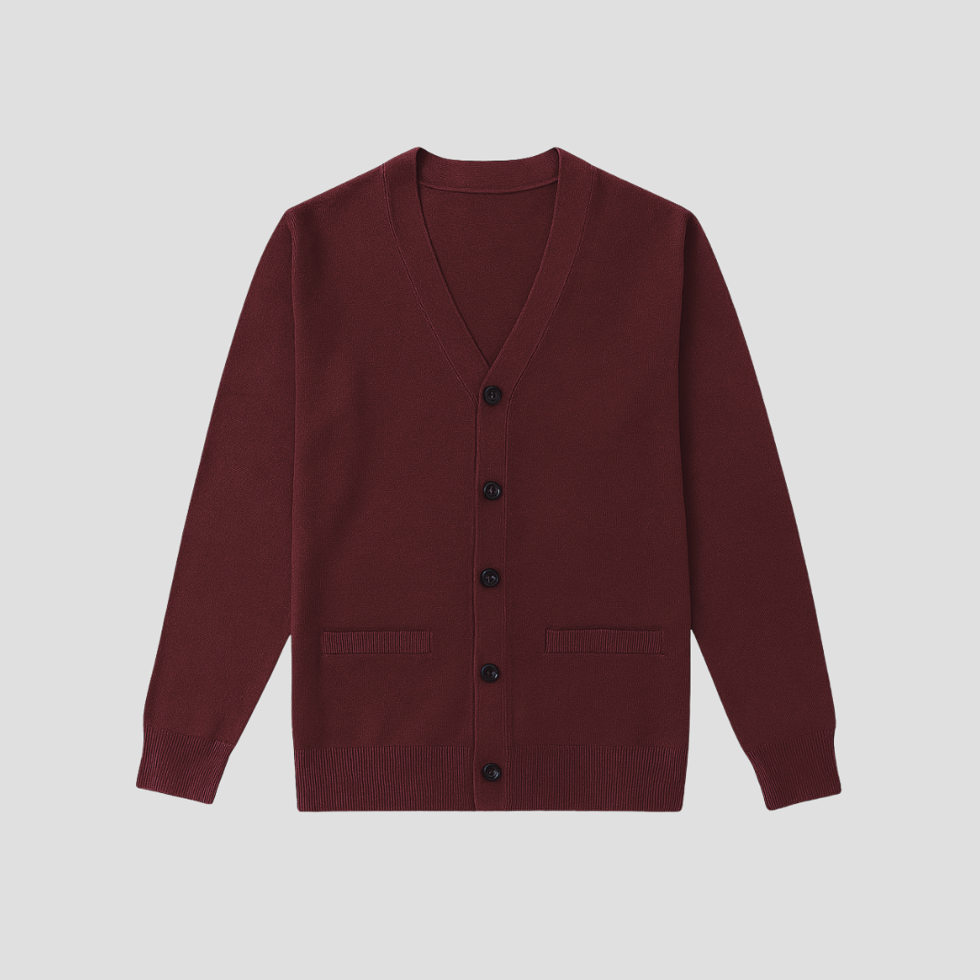 Cardigan homme col V en maille, boutonné, six coloris