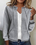 Cardigan femme ample à poches, cinq coloris, du S au 3XL, gris