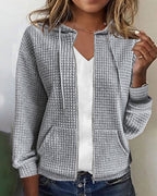 Cardigan femme à poches, coupe décontractée, du S au 3XL, gris