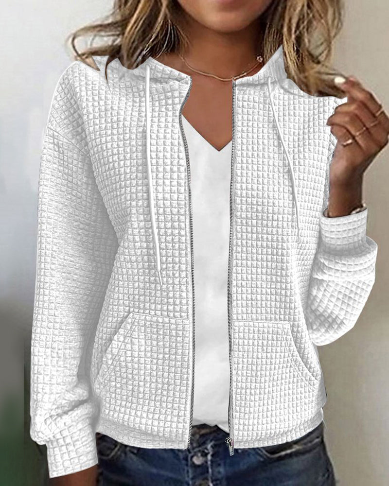 Cardigan femme à poches, coupe décontractée, du S au 3XL, blanc